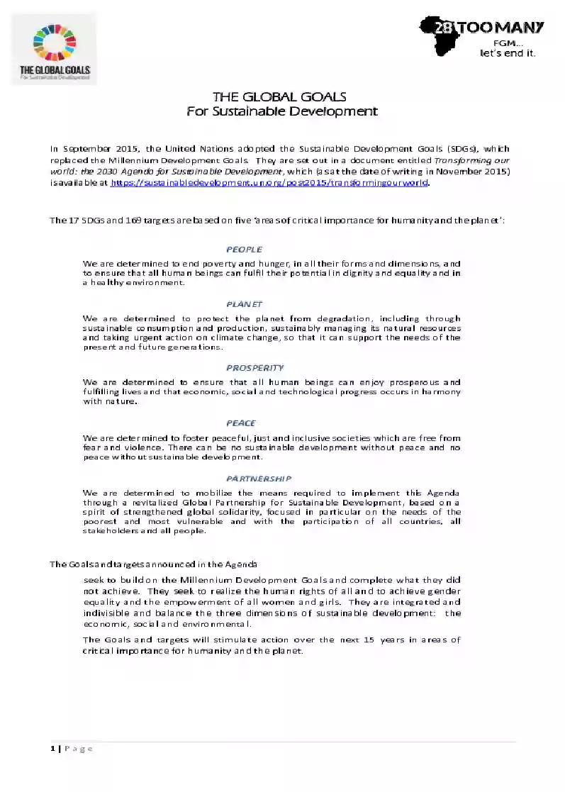 Global Goals: A Summary of the SDGs